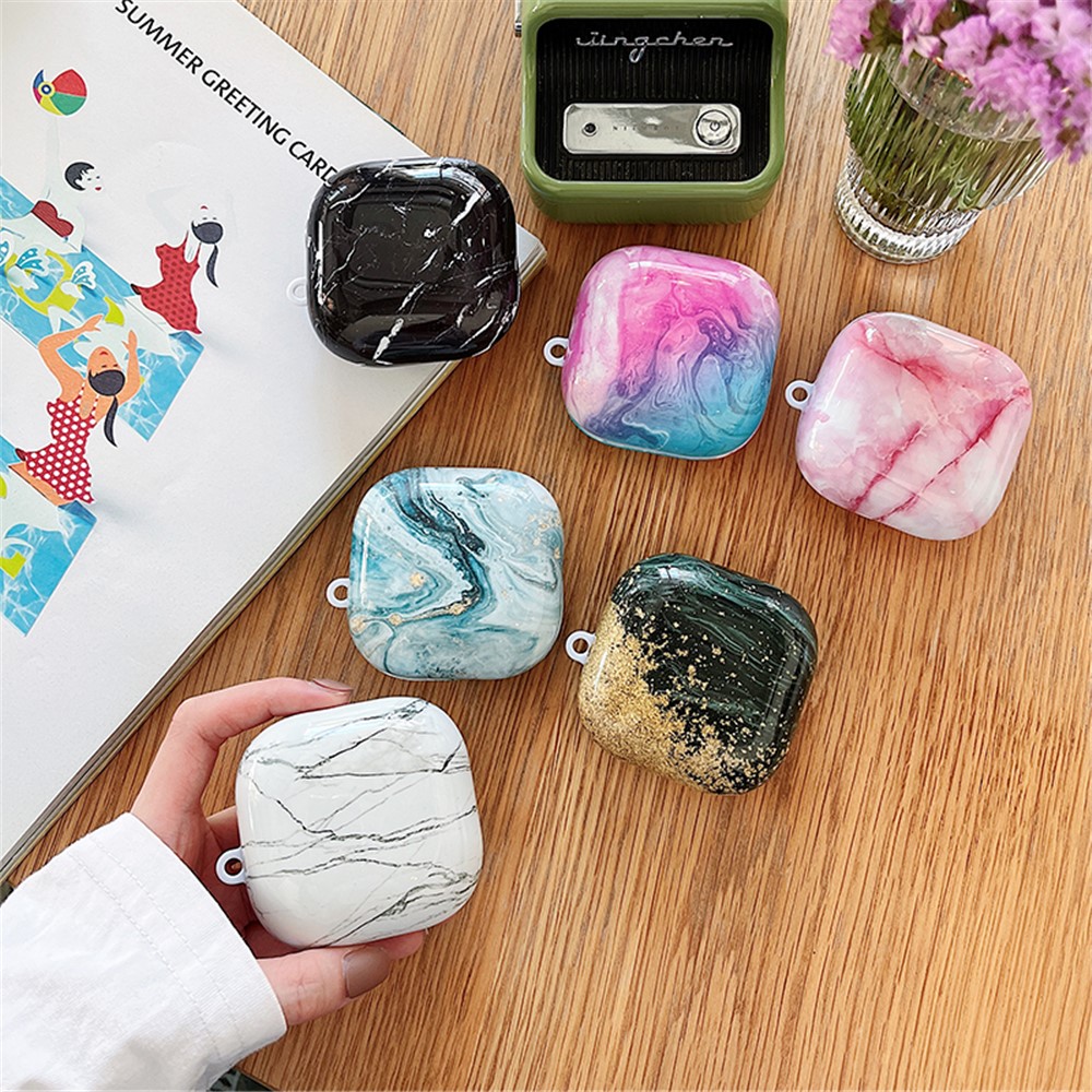 For Beats Fit Pro Bluetooth Earphone Hard PC Protective Case Marble Pattern Anti-drop Dustproof Cover - Pink/White-7