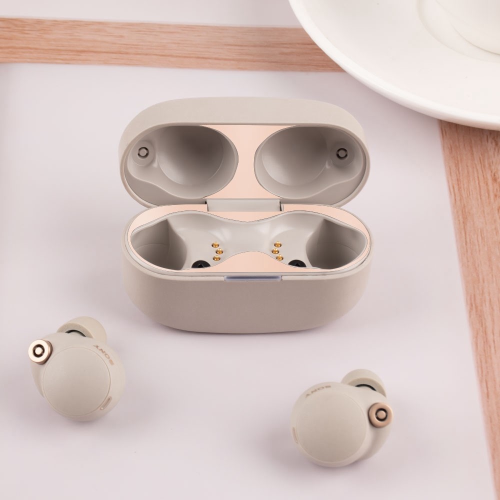 For Sony WF-1000XM4 Bluetooth Earphone Metal Dust-proof Guard Sticker Charging Case Cover - Rose Gold-9