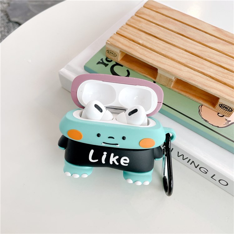 Earphone Silicone Case for Apple AirPods Pro, Cute Dinosaur Design Charging Box Shockproof Cover Protector with Hook-9