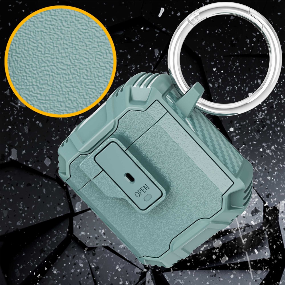 For Apple AirPods with Charging Case (2016)/(2019)/AirPods with Wireless Charging Case (2019) Earphone Case Soft TPU+PC Protective Cover - Gray Green-2