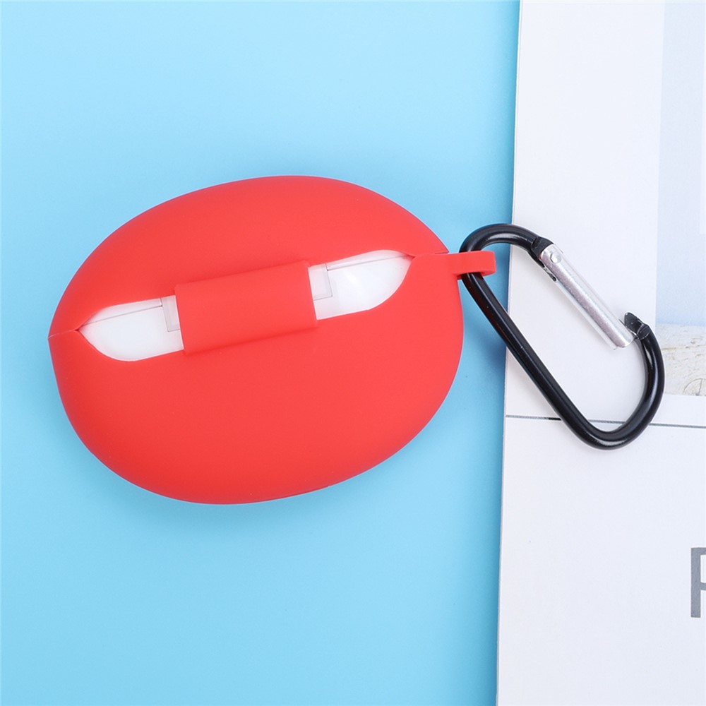 For OPPO Enco Air2 Pro Anti-scratch Silicone Cover TWS Earphone Protective Sleeve Case with Anti-lost Buckle - Midnight Green-8