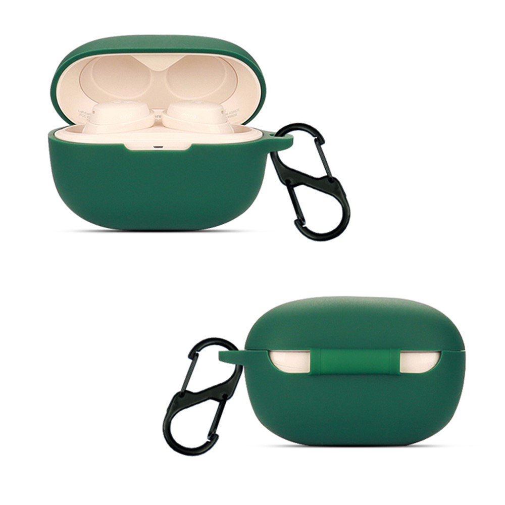 TWS Earphone Silicone Sleeve for SoundCore Life A3i, Soft Protection Cover Case with Anti-lost Buckle - Blackish Green-3