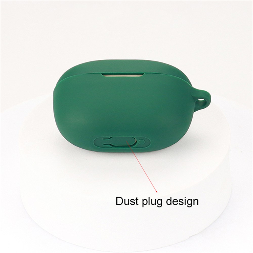TWS Earphone Silicone Sleeve for SoundCore Life A3i, Soft Protection Cover Case with Anti-lost Buckle - Blackish Green-5