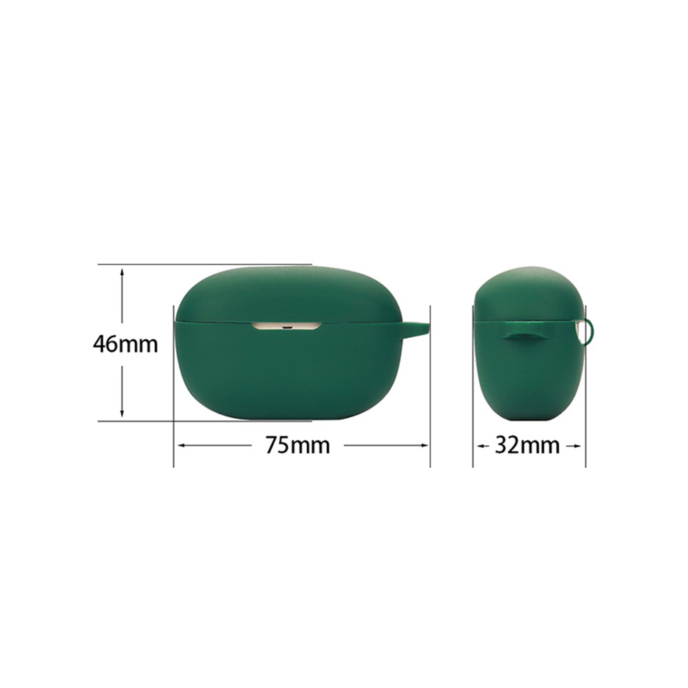 TWS Earphone Silicone Sleeve for SoundCore Life A3i, Soft Protection Cover Case with Anti-lost Buckle - Blackish Green-6
