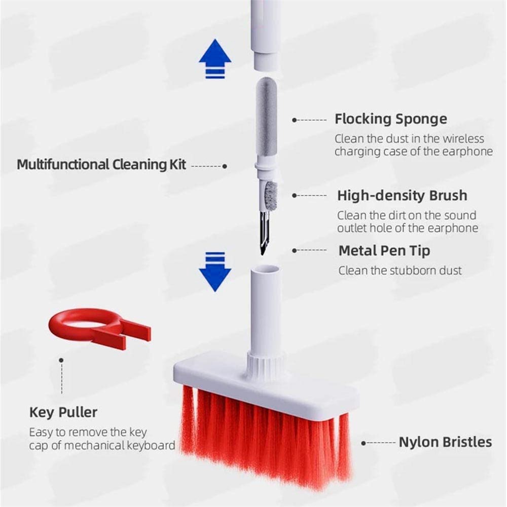 Cleaning Brush + Pen + Keycap Puller Wireless Earphone Computer Keyboard Cleaning Tools Set-3
