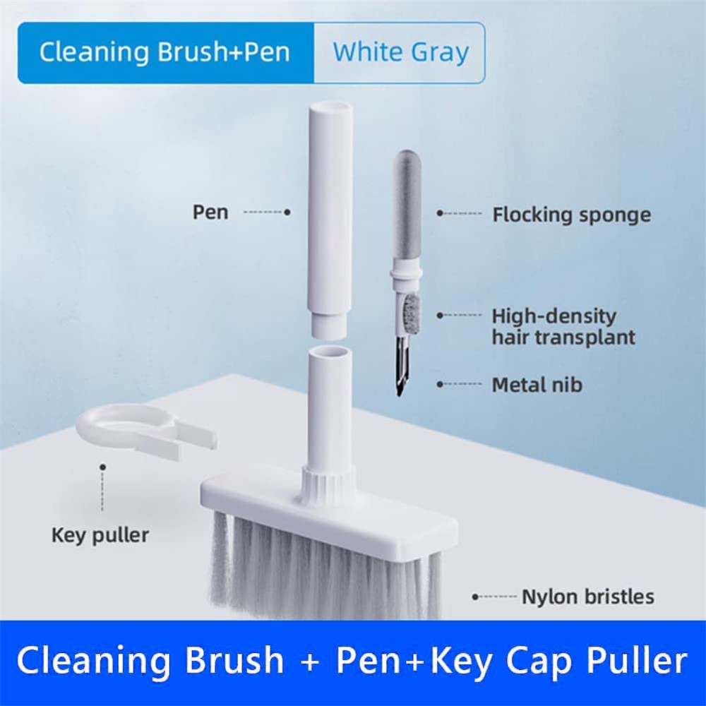 Cleaning Brush + Pen + Keycap Puller Wireless Earphone Computer Keyboard Cleaning Tools Set-6