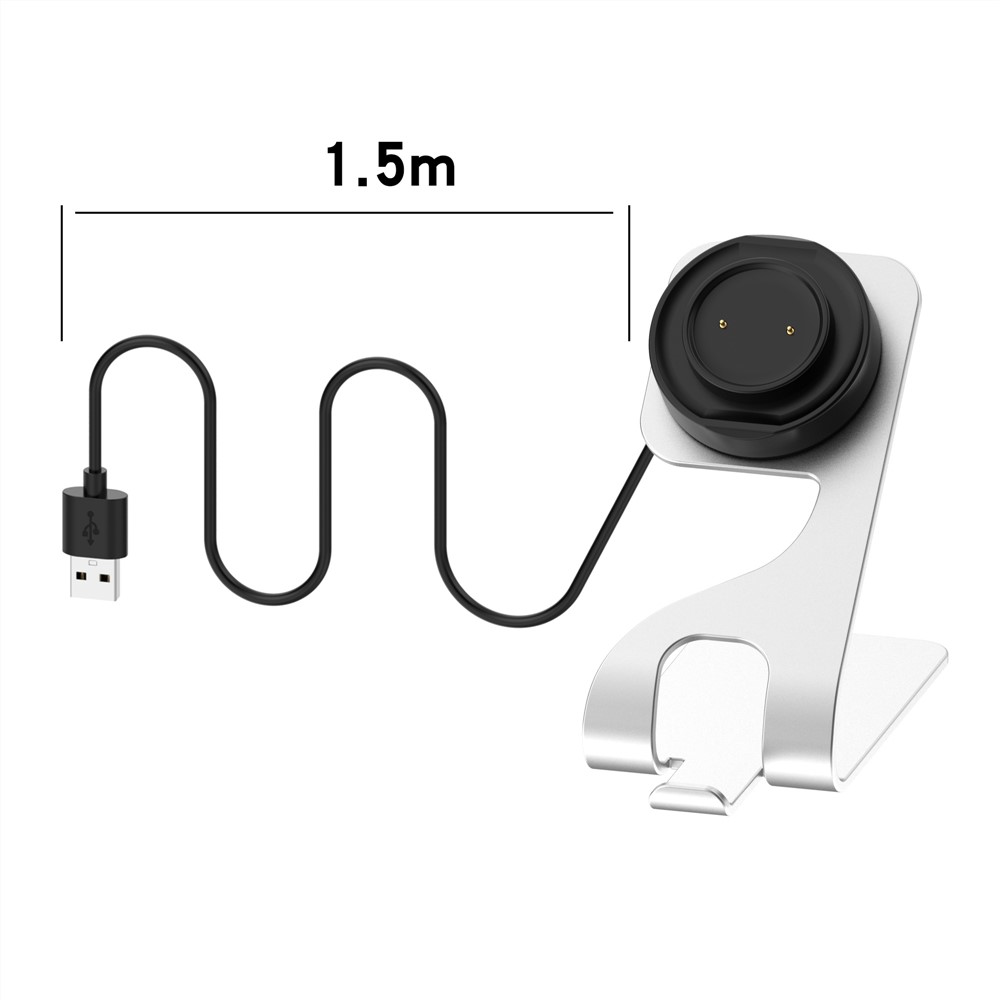 For Huami Amazfit Bip 3 / Amazfit GTR 2 Aluminum Alloy Bracket Watch Charger Charging Dock Stand - Silver-11