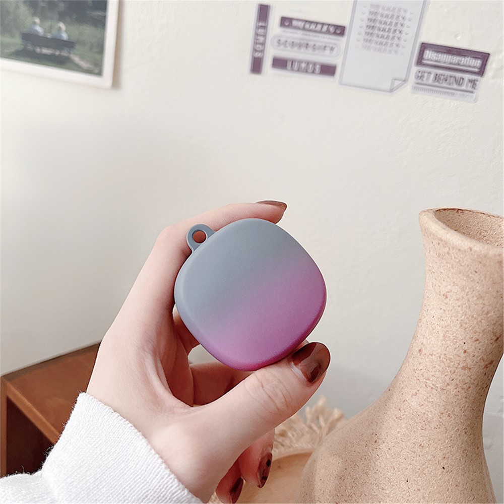 Gradient Matte Case for Baseus WM02 Bluetooth Headset Earbuds Protector Anti-fall Hard PC Shell - Purple / Orange-12
