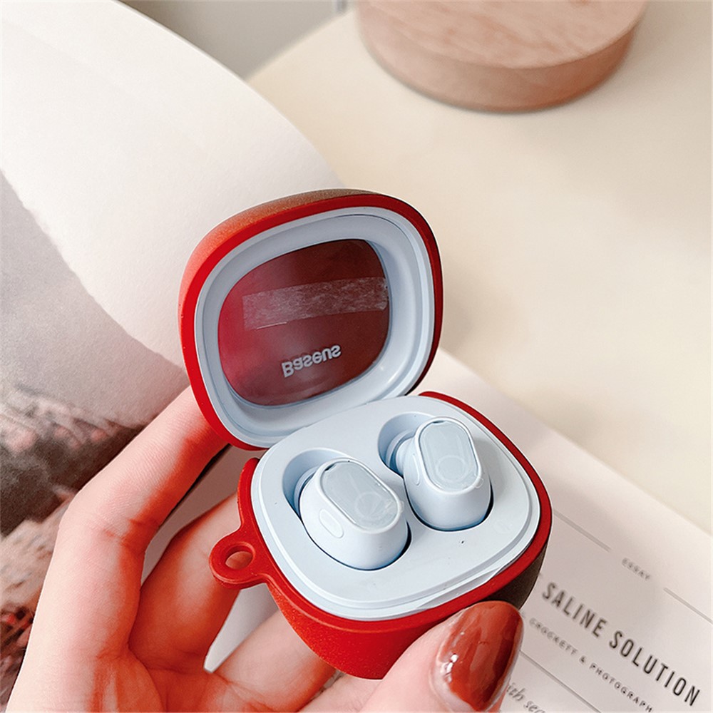 Gradient Matte Case for Baseus WM02 Bluetooth Headset Earbuds Protector Anti-fall Hard PC Shell - Purple / Orange-3