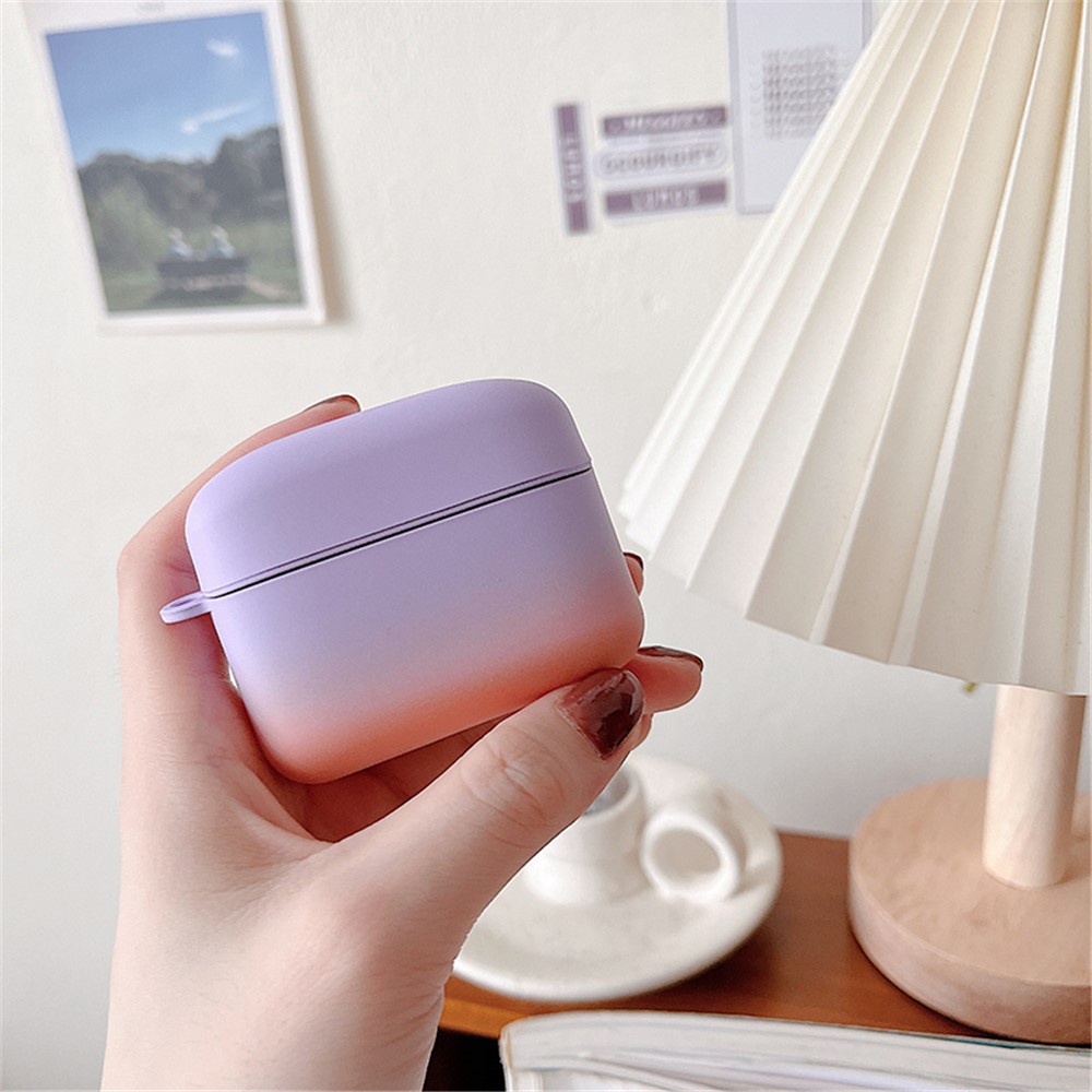 Gradient Matte Case for Baseus M2 Bluetooth Headset Earbuds Protector Shockproof Hard PC Shell - Purple / Orange-11