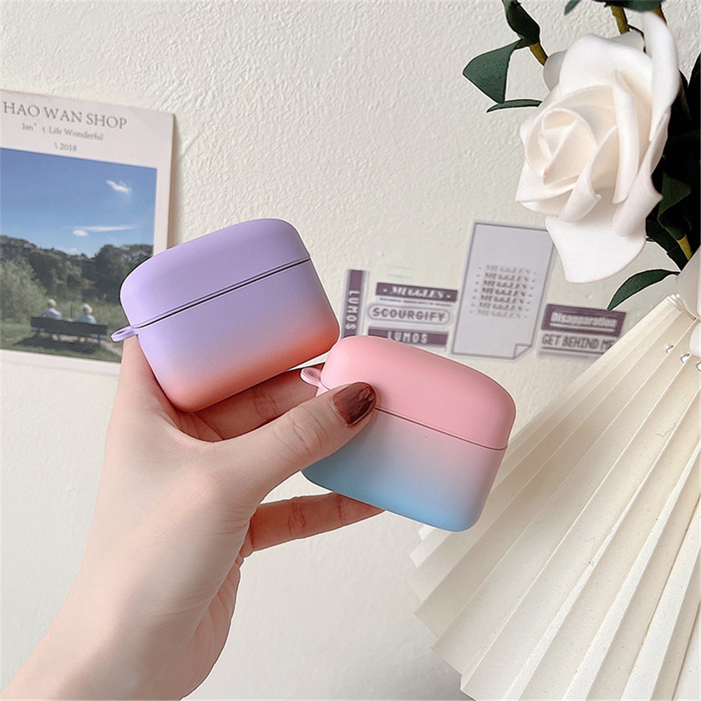 Gradient Matte Case for Baseus M2 Bluetooth Headset Earbuds Protector Shockproof Hard PC Shell - Purple / Orange-14