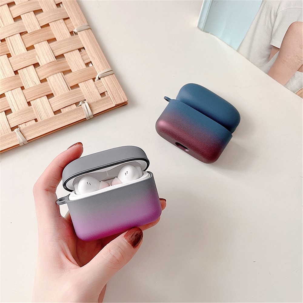 Gradient Matte Case for Baseus M2 Bluetooth Headset Earbuds Protector Shockproof Hard PC Shell - Purple / Orange-6