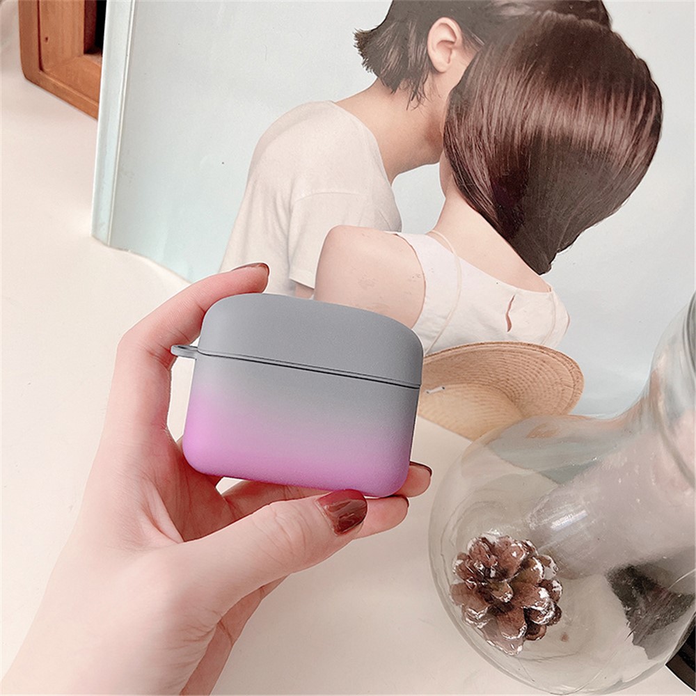 Gradient Matte Case for Baseus M2 Bluetooth Headset Earbuds Protector Shockproof Hard PC Shell - Purple / Orange-7