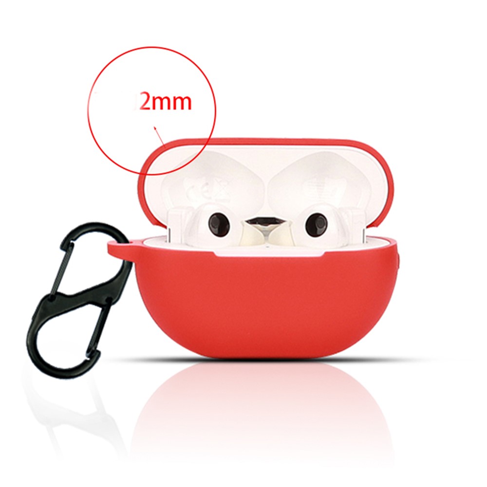 For Huawei FreeBuds Pro 2 Bluetooth Earphone Silicone Case Dust Plug Design Protective Cover with Anti-lost Buckle - Red-4