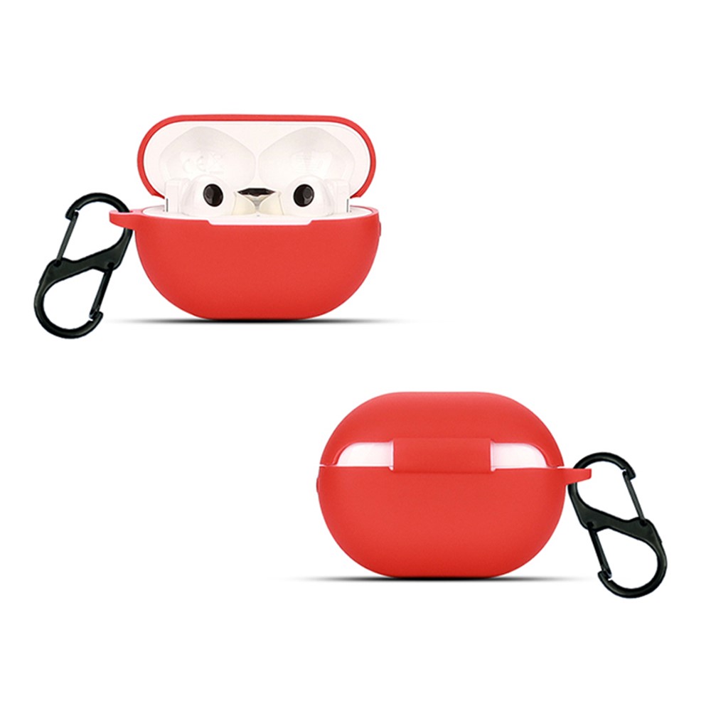 For Huawei FreeBuds Pro 2 Bluetooth Earphone Silicone Case Dust Plug Design Protective Cover with Anti-lost Buckle - Red-6