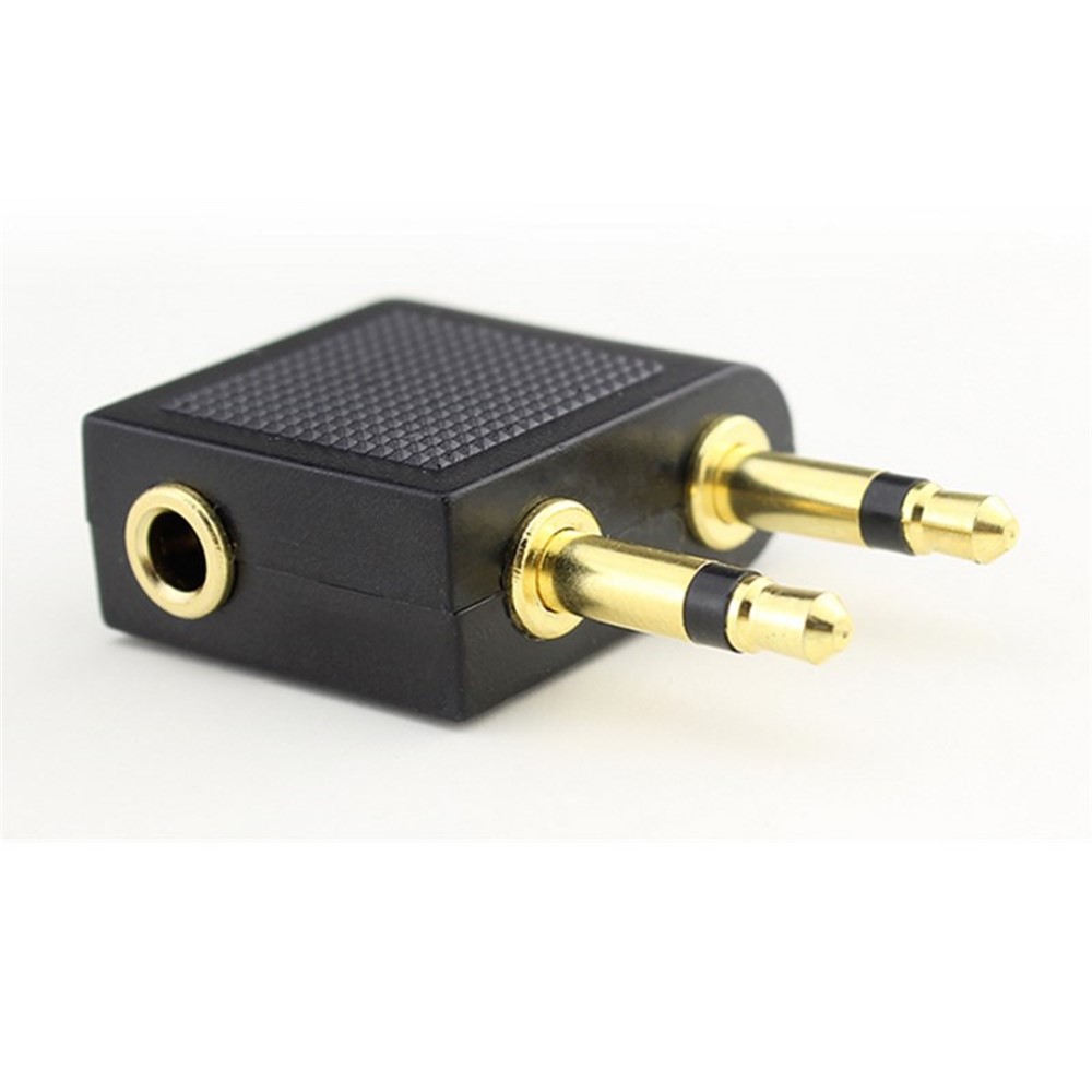 Dual 3.5mm Male to Female Airplane Headphone Adapter Gold Plated Stereo 3.5mm AUX Splitter Airline Audio Converter-6