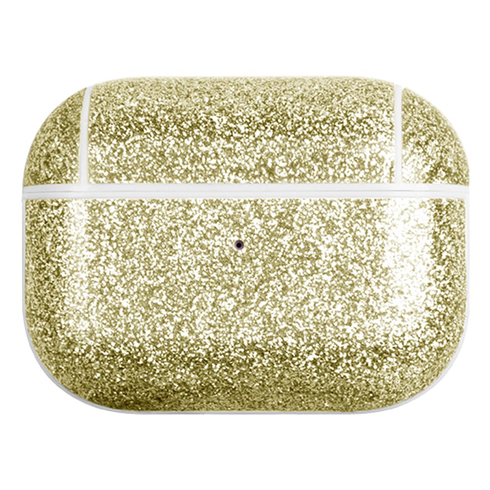 For AirPods Pro (Gen 2) (USB-C) / Pro 2 Charging Case Cover Bluetooth-compatible Earbuds Glitter PU+TPU Protective Case - Gold