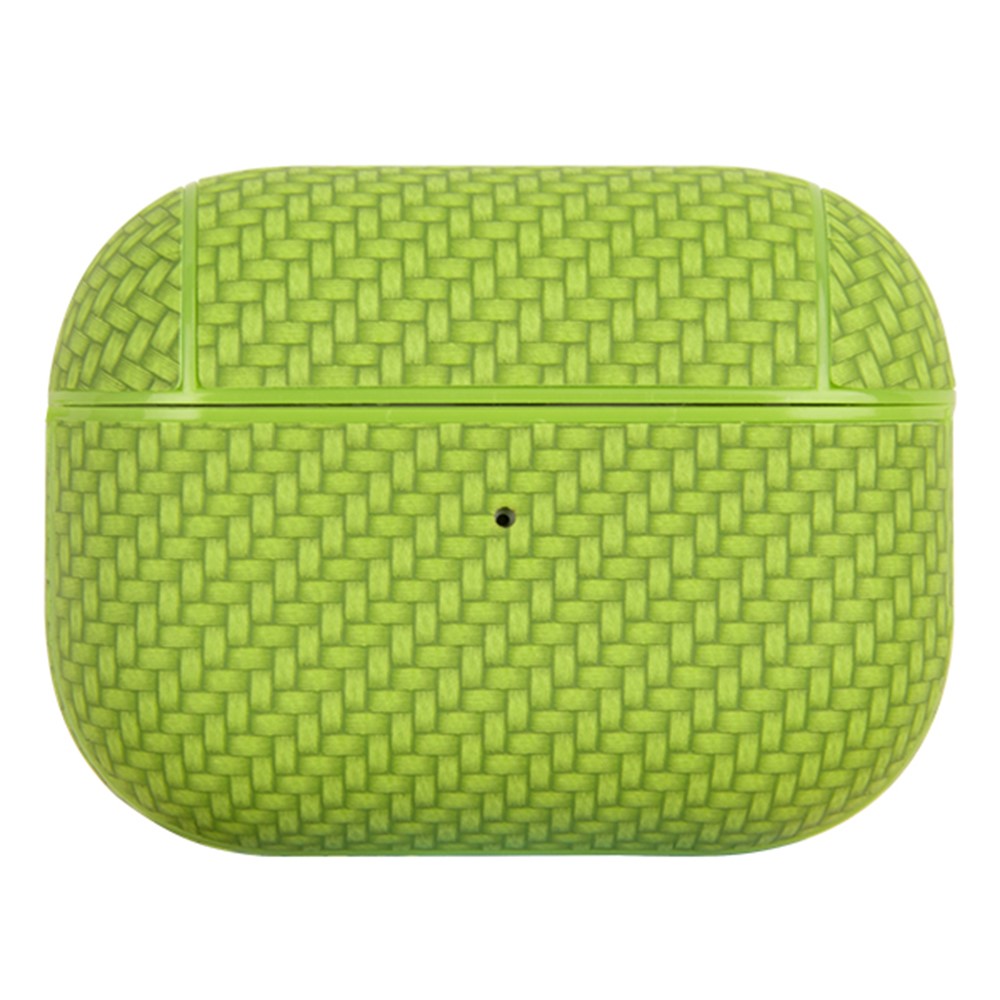 For Apple AirPods Pro (Gen 2) (USB-C) / Pro 2 Earphone Case PU Leather Coated PC Earbud Anti-drop Cover with Carabiner - Green