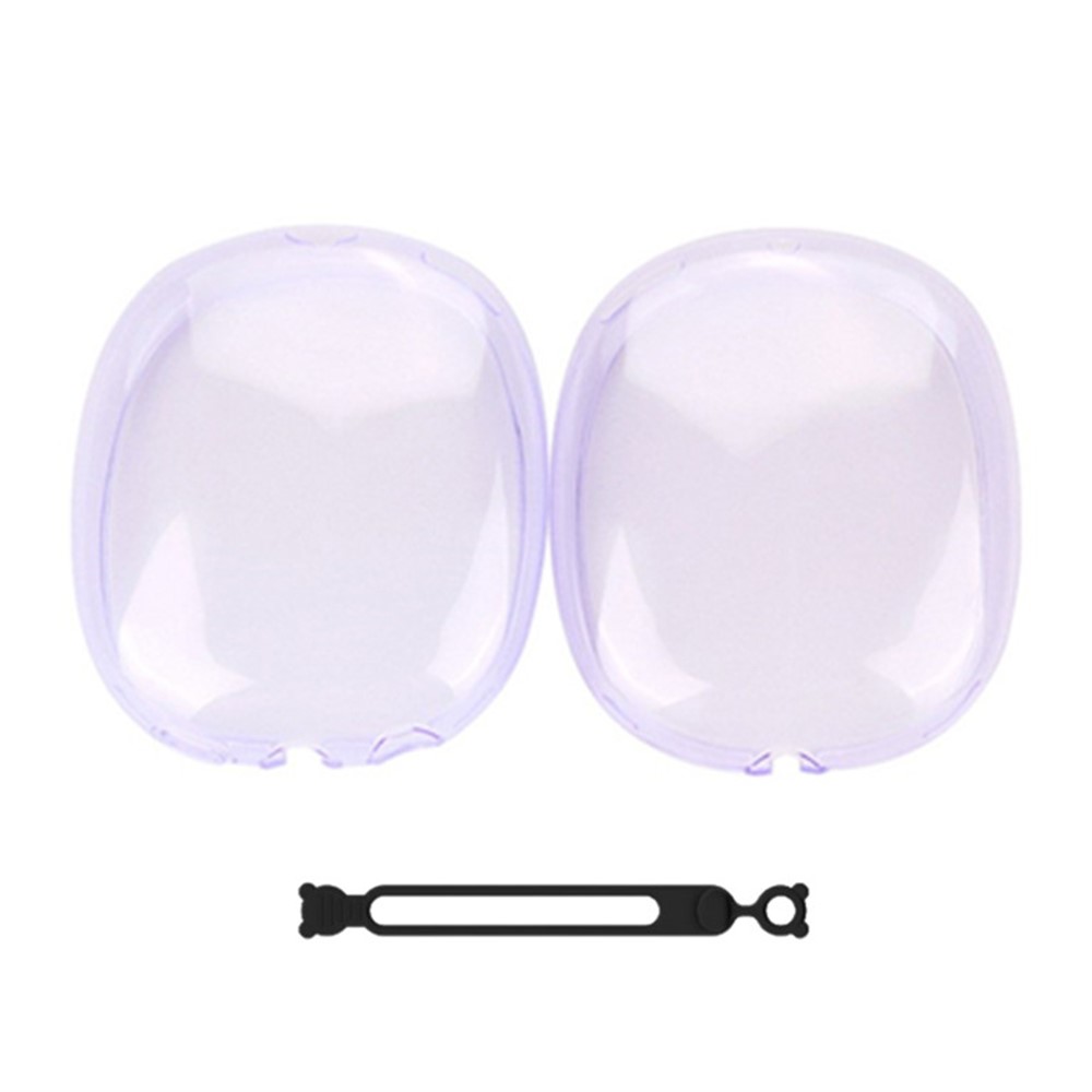 1 Pair For AirPods Max with USB-C / Max Ear Pad TPU Case Sleeve Clear Design Headphone Earpad Cover - Transparent Purple
