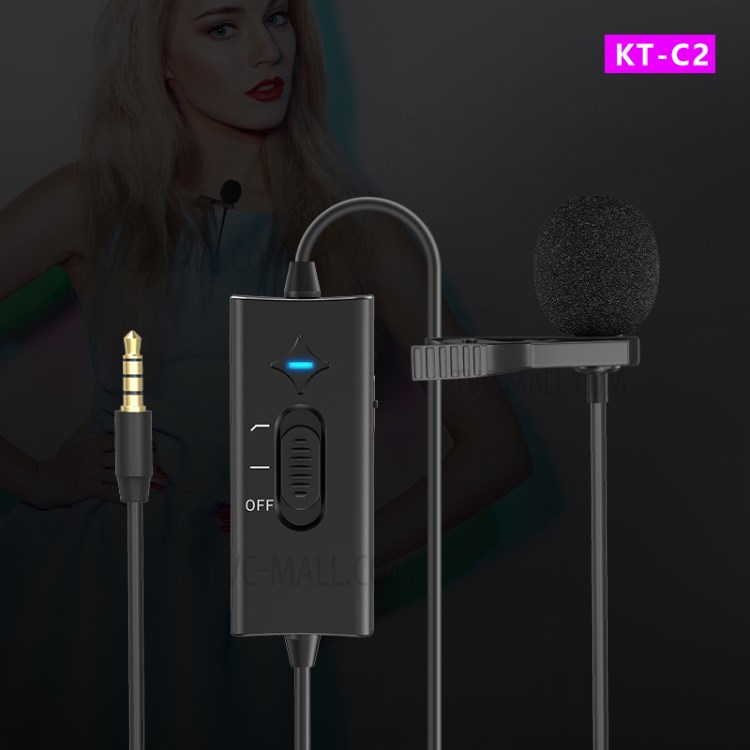 KATTO KT-C2 Noise Reduction 360° Omni-directional Sound Pick-up Lapel Microphone-3