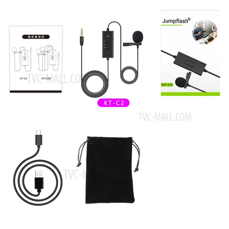 KATTO KT-C2 Noise Reduction 360° Omni-directional Sound Pick-up Lapel Microphone-9