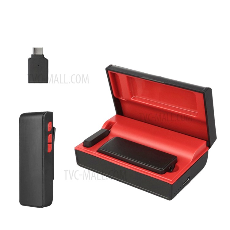 MD300 Wireless Lavalier Microphone Transmitter Receiver System with Charging Box for Interview Video Recording-3