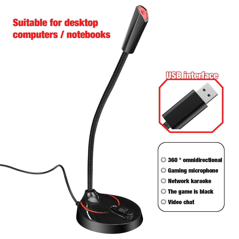 HXSJ F12 360° Rotatable USB Drive-free Computer Microphone Voice Chatting Video Conference Mic-10
