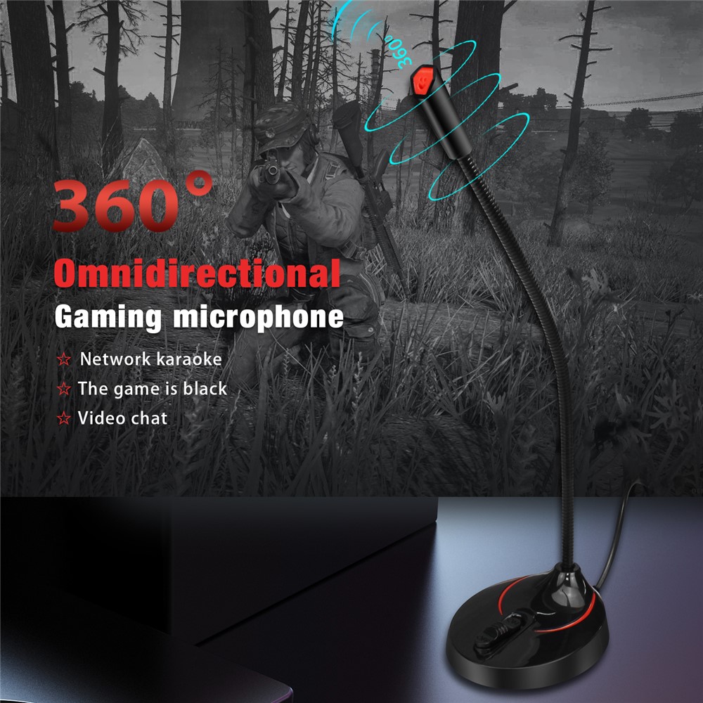 HXSJ F12 360° Rotatable USB Drive-free Computer Microphone Voice Chatting Video Conference Mic-4