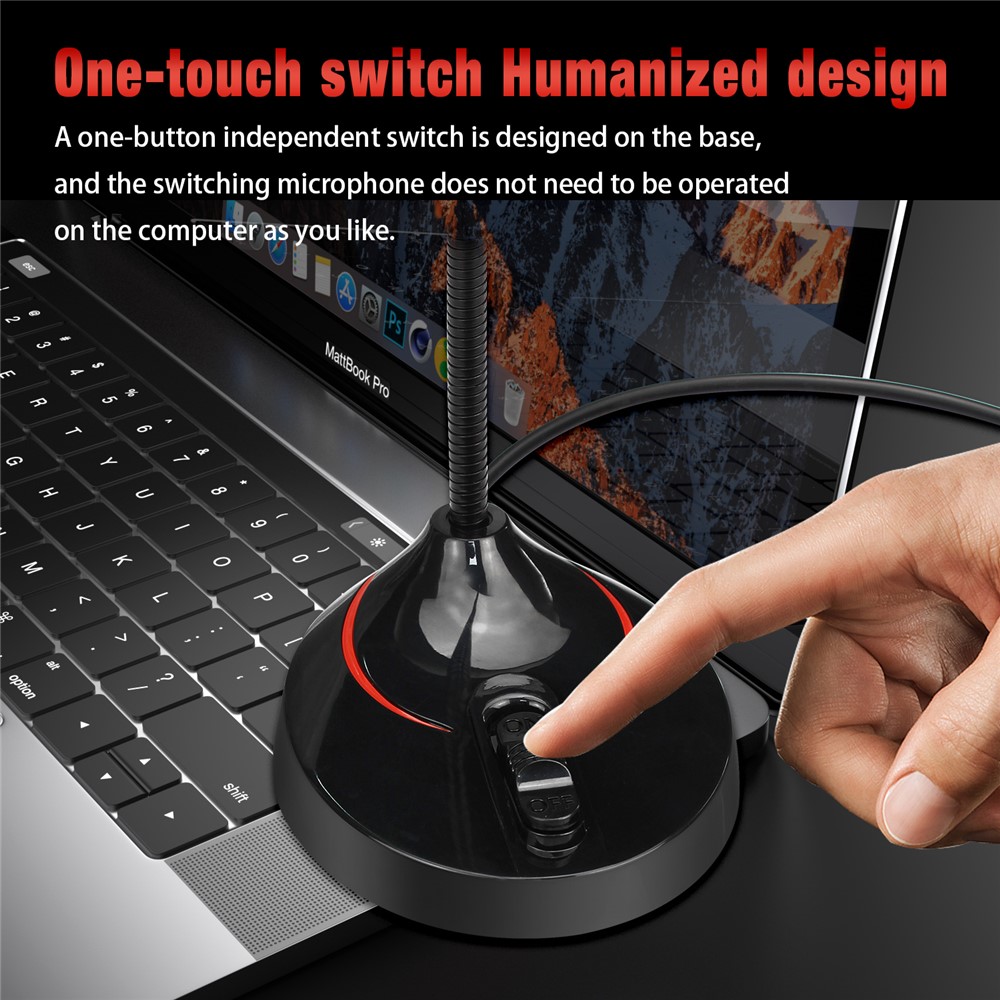 HXSJ F12 360° Rotatable USB Drive-free Computer Microphone Voice Chatting Video Conference Mic-6