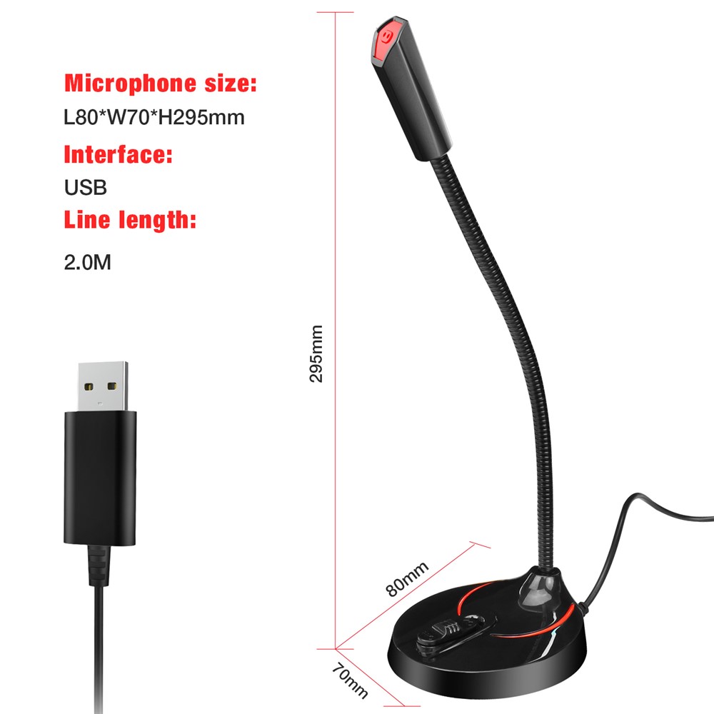 HXSJ F12 360° Rotatable USB Drive-free Computer Microphone Voice Chatting Video Conference Mic-9