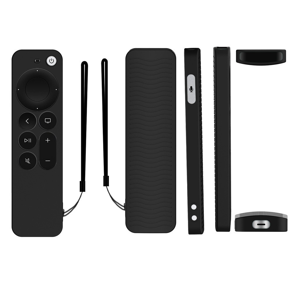 Y31 Soft Silicone Scratch Resistant Remote Controller Protective Case Cover for Apple TV Siri 4K 6 Generation 2021 Remote Control - Black-6