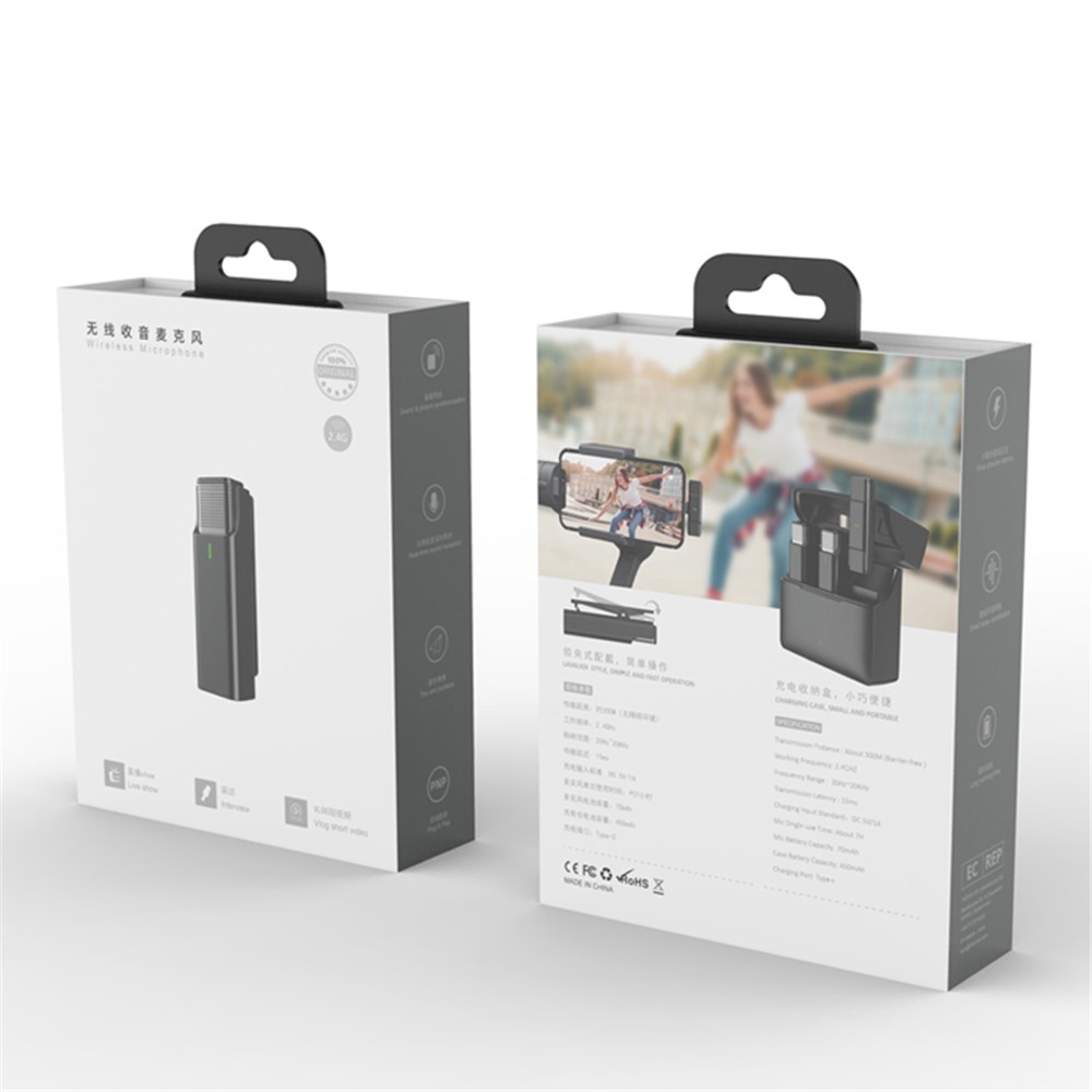 033A2 2 Microphones + 1 Receiver for Interview Live Broadcast Wireless Lavalier Mic System, 3.5mm Interface-7