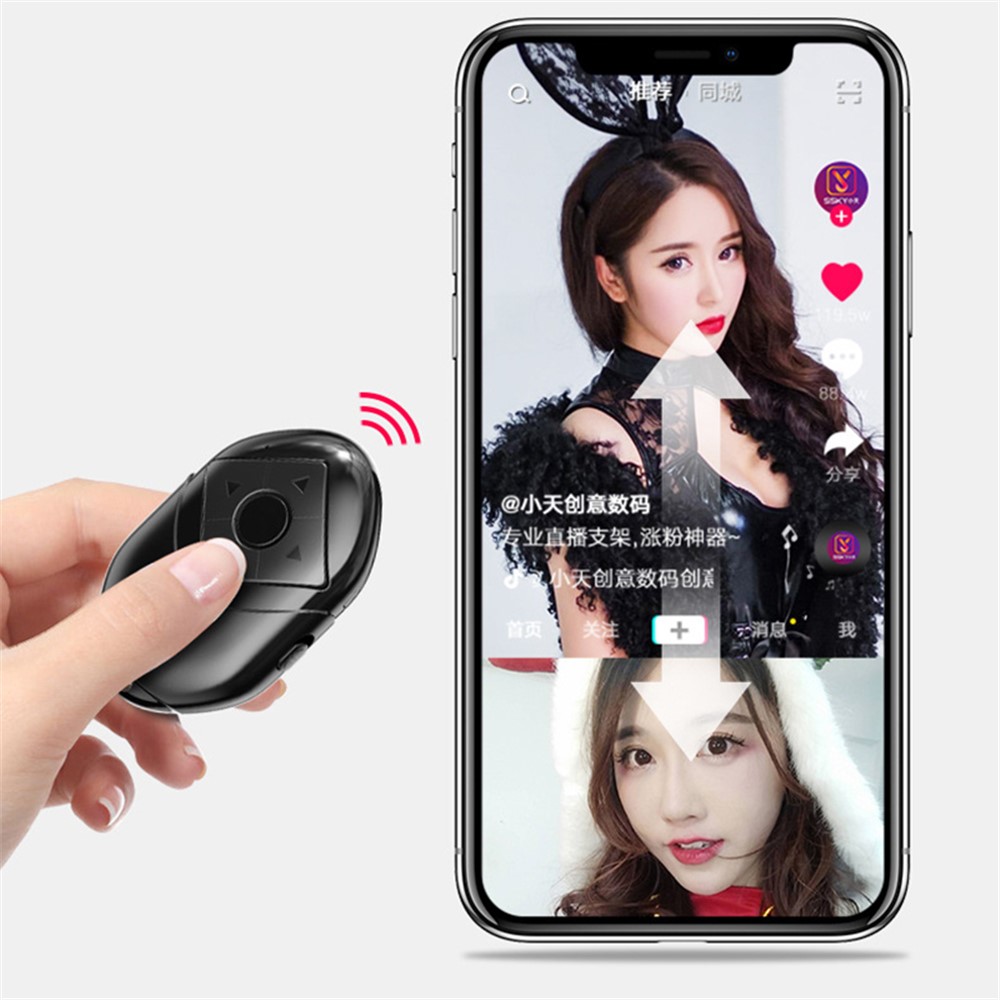XIAOTIAN S3 Cell Phone Remote Control Shutter Bluetooth Selfie Button Clicker (Battery Not Inlcuded) for Page Up and Down / Like / Pause / Play-4