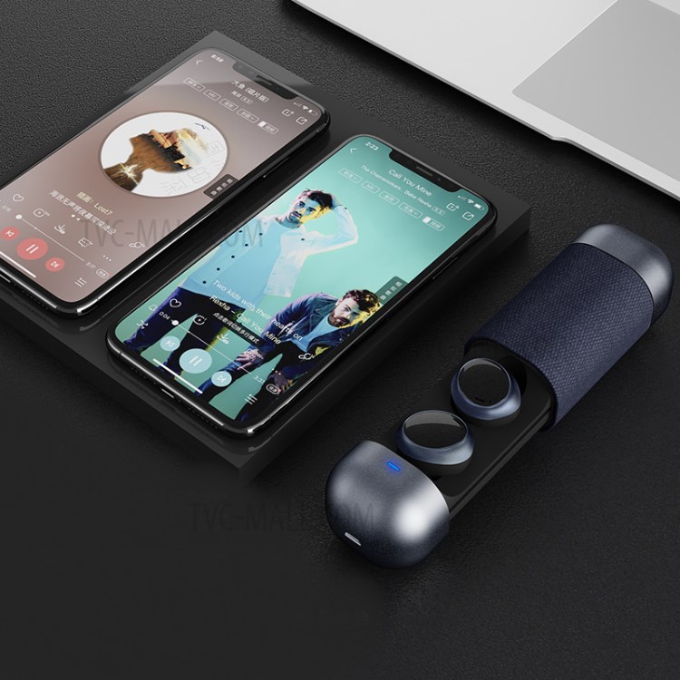 TWS-206 Noise Reduction Bluetooth Headsets Sports Headphones with Charing Bin - Blue-3