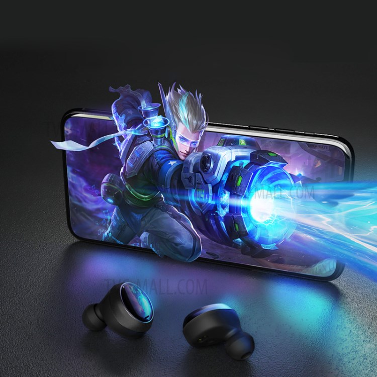 TWS-206 Noise Reduction Bluetooth Headsets Sports Headphones with Charing Bin - Blue-4