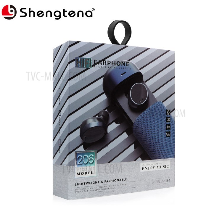 TWS-206 Noise Reduction Bluetooth Headsets Sports Headphones with Charing Bin - Blue-6