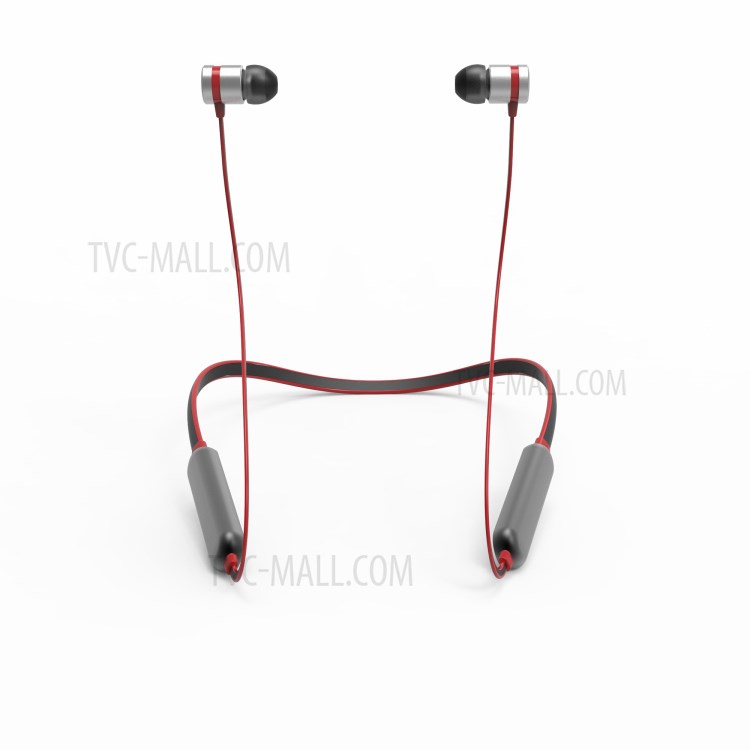 AMORUS Hanging Neck Bluetooth 5.0 Earphones Sports In-ear Neckband Earbuds - Black / Red-2