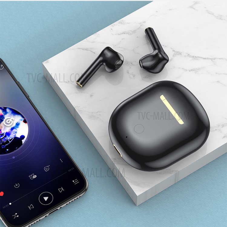 TWS V10 Bluetooth Earphones Binaural Earbuds with Charging Box - Black