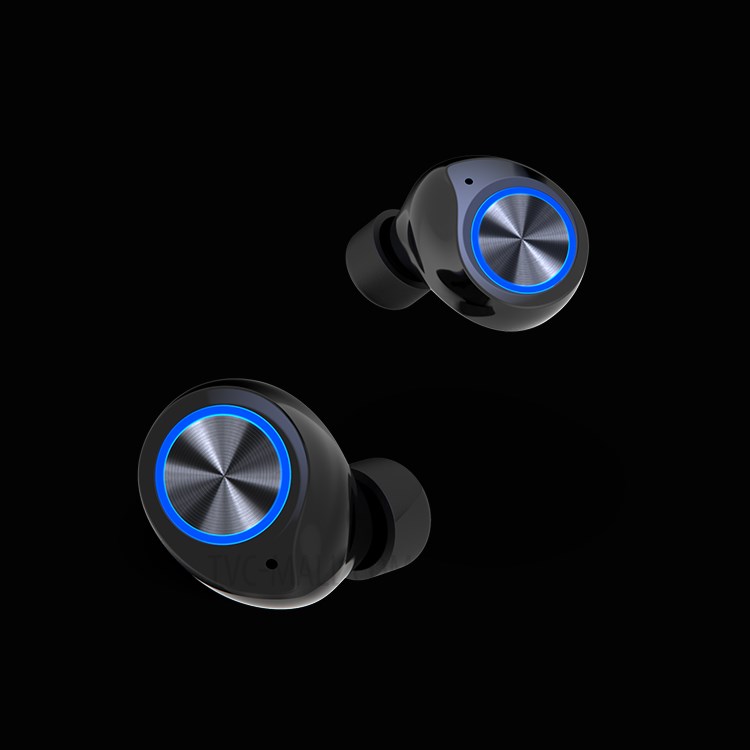 TW90 LED Digital Power Display Noise Reduction Bluetooth 5.0 Wireless Earphones with Charing Bin - Black-2