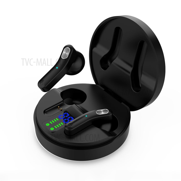 LEMONDA H26T TWS Wireless Bluetooth Sports Earphone with LED Display Charging Case - Black-1