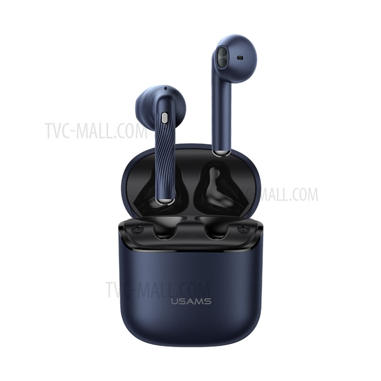 USAMS USAMS-SY02 Stereo Sound Wireless Bluetooth 5.0 Earphones TWS Earbuds with Charging Box - Blue-1