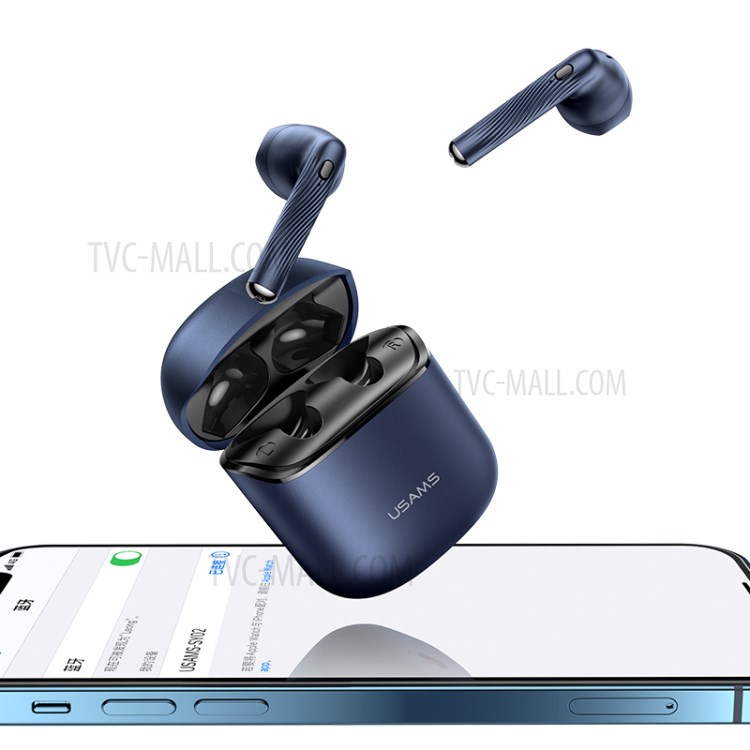 USAMS USAMS-SY02 Stereo Sound Wireless Bluetooth 5.0 Earphones TWS Earbuds with Charging Box - Blue-2