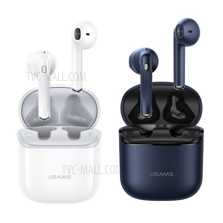 USAMS USAMS-SY02 Stereo Sound Wireless Bluetooth 5.0 Earphones TWS Earbuds with Charging Box - Blue-4