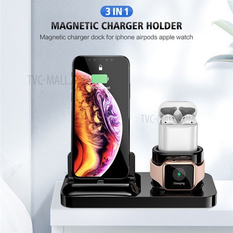 RAXFLY 3-in-1 Phone Magnetic Charger Holder Wireless Charger for iPhone AirPods Apple Watch-2