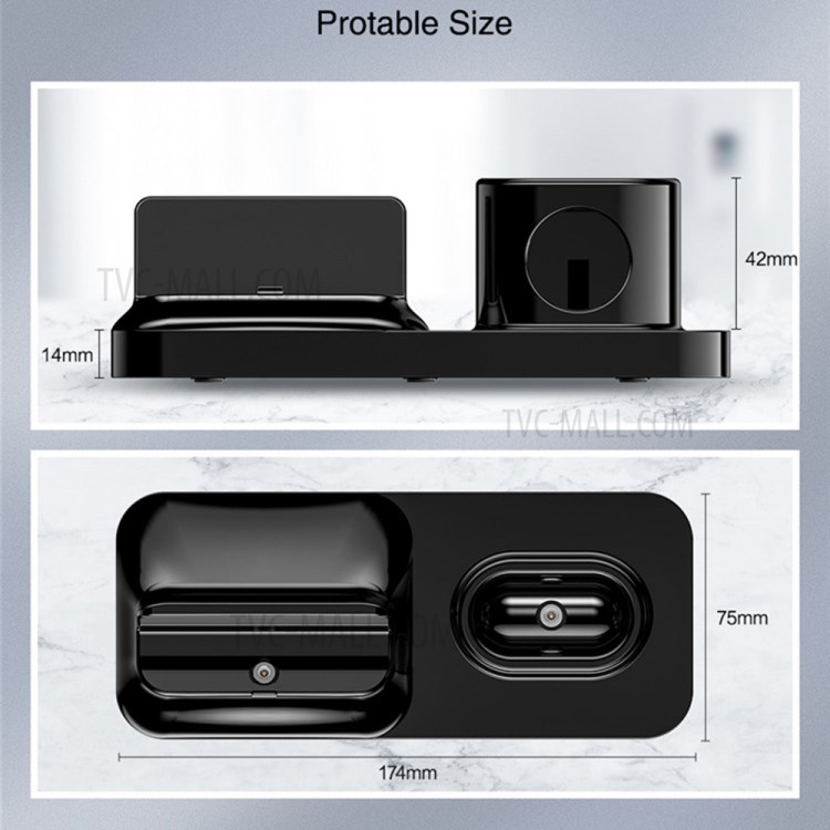 RAXFLY 3-in-1 Phone Magnetic Charger Holder Wireless Charger for iPhone AirPods Apple Watch-6