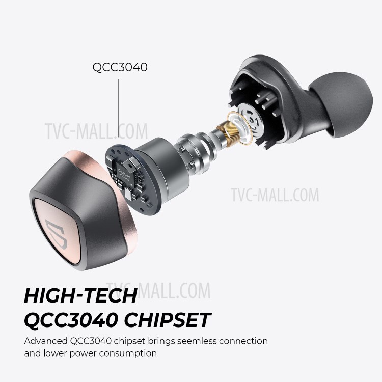 SOUNDPEATS Sonic Wireless Bluetooth 5.2 Earphones CVC Noise Reduction Earbuds In-Ear Stereo Headset with Charging Box-2