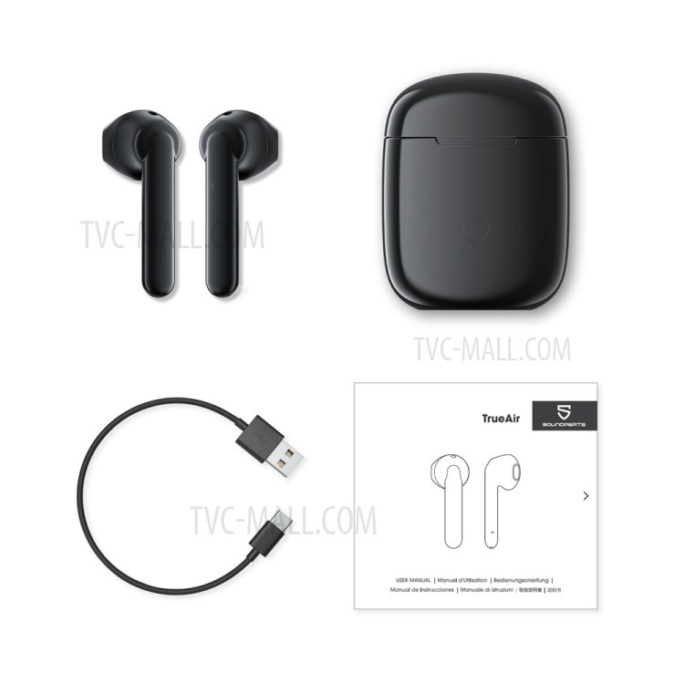 SOUNDPEATS TrueAir QCC3020 Bluetooth 5.0 TWS Earphone HiFi Stereo APTX Wireless Earbuds Touch Control Headset - Black-6