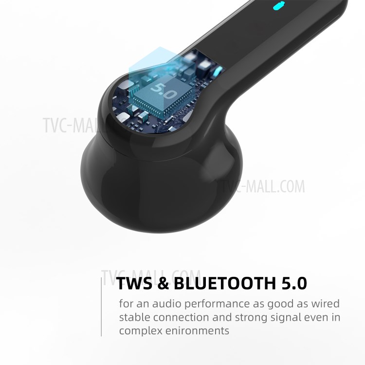 K2 TWS Bluetooth Wireless Earbuds LED Digital Display Stereo Sound Earphones - Black-2