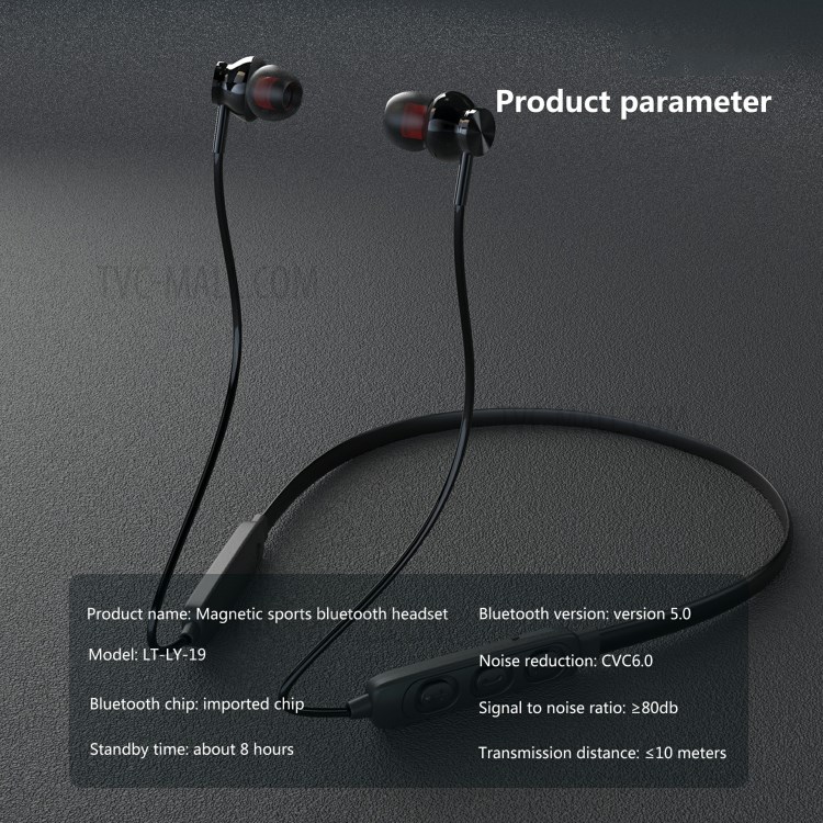 Letang LT-LY-19 Bluetooth 5.0 Magnetische Adsorption Sportkopfhörer Halsopfhörer-5