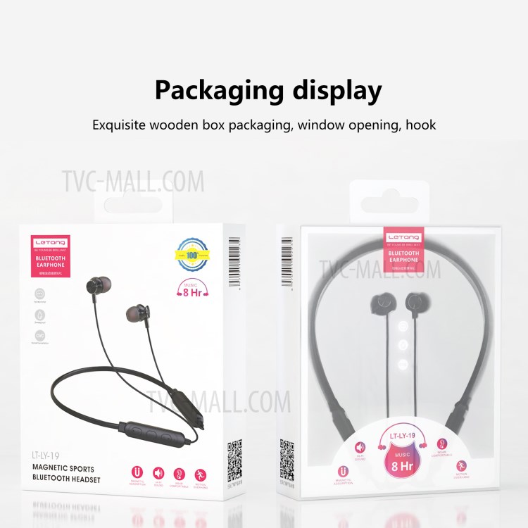 Letang LT-LY-19 Bluetooth 5.0 Magnetische Adsorption Sportkopfhörer Halsopfhörer-7